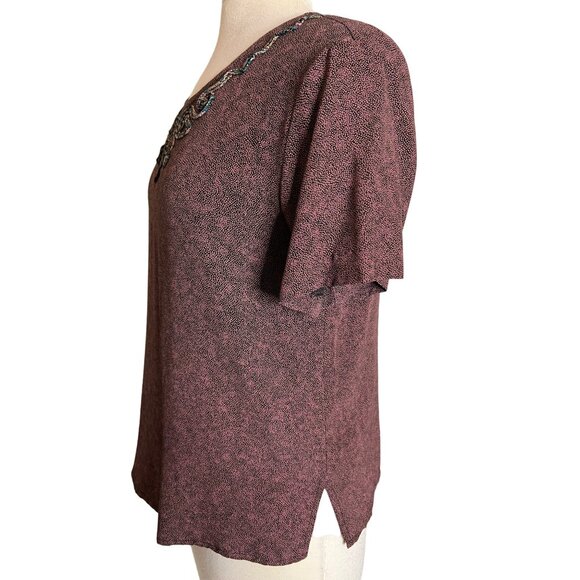 CL Carroll Little Petite Jacket Blouse Set 2P Dots Paisley Boho Career Y2K - Picture 3 of 16